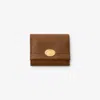Burberry Check-engraved Leather Wallet