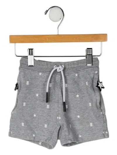 Pre-owned Burberry Babies' Cotton All Over Print Sweat Shorts In Gray