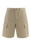 Burberry Beige Cargo Shorts With Motif In Beige