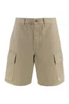 Burberry Beige Cargo Shorts With Motif In Beige