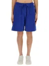 Burberry Men Cotton Bermuda Shorts In Blue