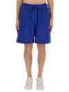 Burberry Men Cotton Bermuda Shorts In Blue