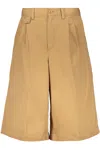 Shop Burberry Cotton Bermuda Shorts In Camel