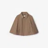 Burberry Cropped Cotton Twill Cape In Trail