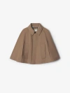 Burberry Cropped Cotton Twill Cape In Trail