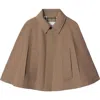 Burberry Cropped Cotton Twill Cape In Trail