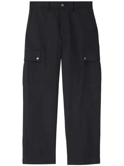 Burberry Straight-leg Cargo Trousers In Black