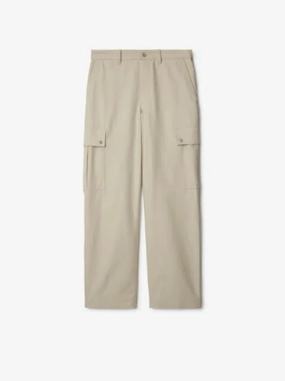 Burberry Cotton Blend Cargo Trousers In Grey