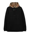 Burberry Iconic Check Pattern Hooded Cotton Top In Black