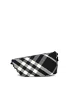 Burberry Shield Messenger Black Cotton Blend Crossbody Bag In Black