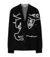 Burberry Equestrian Knight Cotton-blend Cardigan In Black