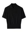 Burberry Ekd Detailed Short Sleeved Ribbed Polo Top In Black