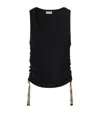 Burberry Cotton-blend Gathered Tank Top In Black