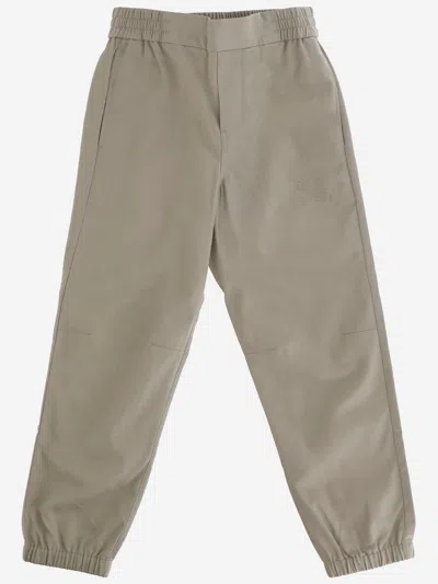 Burberry Kids' Cotton Blend Pants In Grey