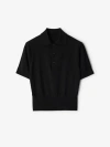 Burberry Cotton Blend Polo Shirt In Black
