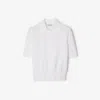 Burberry Cotton Blend Polo Shirt In Chalk