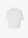 Burberry Cotton Blend Polo Shirt In Chalk