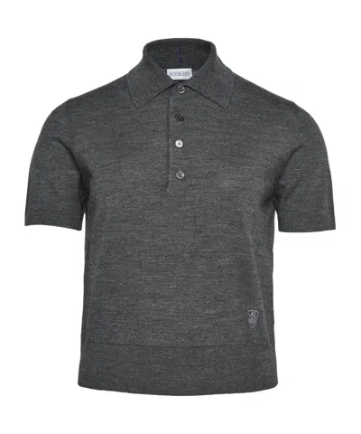 Burberry Cotton Blend Polo Shirt In Grey