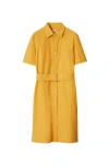 Burberry Embroidered-motif Cotton-blend Dress In Sunflower