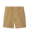 Burberry Boy's Oscar Embroidered Ekd Shorts In Neutrals