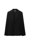Burberry Cotton Blend Tailored Jacket In Black