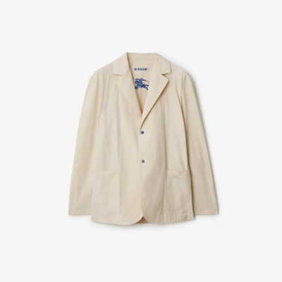 Burberry Cotton Blend Tailored Jacket In Soap