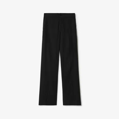 Burberry Straight-leg Cotton Tailored Trousers In Blue