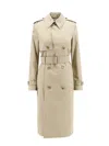 Burberry Woman Trench Woman Beige Trench Coats In Neutrals