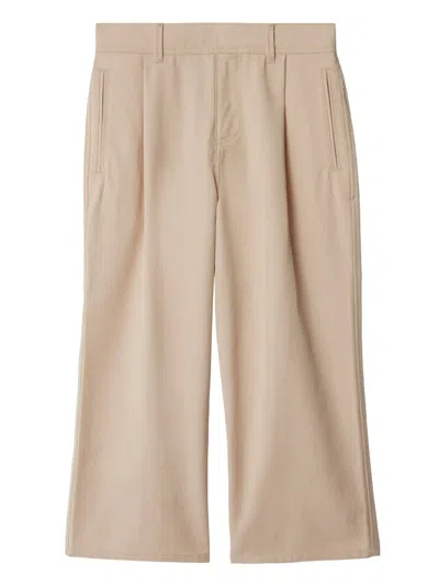 Burberry Kids Carven Cotton-blend Trousers In Neutral