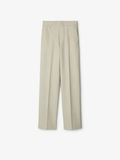 Burberry Cotton Blend Trousers In Neutral