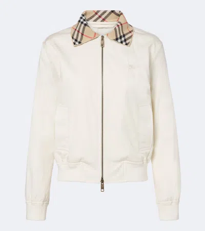 Burberry Cotton Blouson Jacket In White
