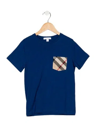 Pre-owned Burberry Kids' Cotton Blue And Multicolor Patterned Casual Short Sleeve T-shirt