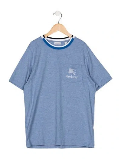 Pre-owned Burberry Kids' Cotton Blue And Multicolor Patterned Short Sleeve Casual T-shirt