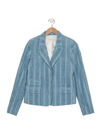 Pre-owned Burberry Kids' Cotton Blue Button Up Blazer