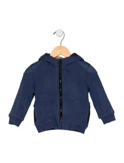 Pre-owned Burberry Babies' Cotton Blue Casual Jacket With Hood And Zip Closure