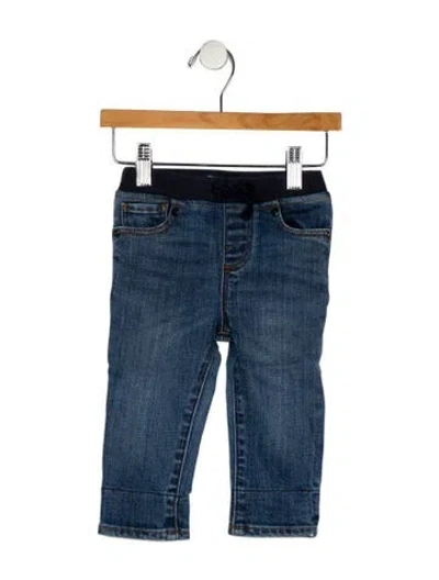 Pre-owned Burberry Babies' Cotton Blue Jeans With Elastic Waist And Drawstring