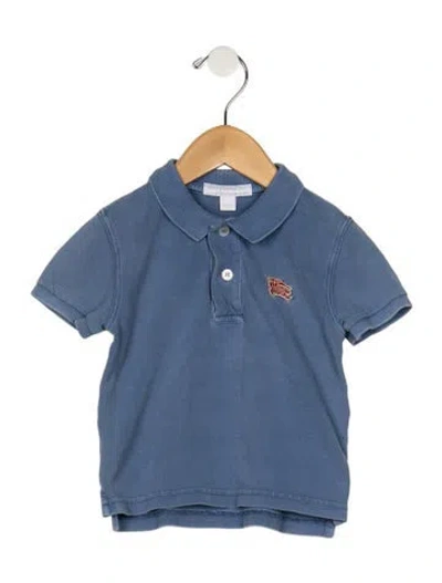 Pre-owned Burberry Babies' Cotton Blue Short Sleeve Polo With Button Closure
