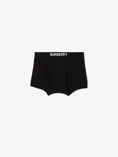 Burberry Cotton Boxer Shorts In Black