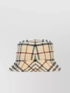 BURBERRY COTTON BUCKET HAT WITH EMBROIDERED CHECK PATTERN