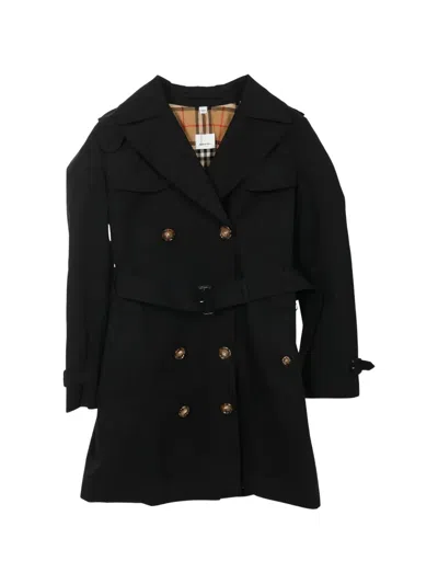 Pre-owned Burberry Cotton Button Trench Coat In Black