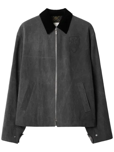 Burberry Cotton Canvas Jacket In Black