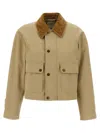 Burberry Cotton Canvas Jacket With Velvet Collar