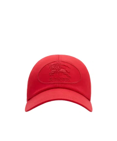 Burberry Embroidered-logo Baseball Cap In Red
