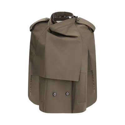 Burberry Cotton Cape In Black