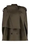 Burberry Cotton Cape With Traditional Check Lining In Brown