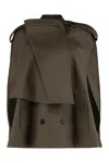 Burberry Cotton Cape With Traditional Check Lining In Brown