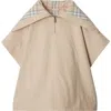 Burberry Cotton Cape In Pale Stone