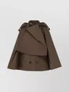 Burberry Cotton Cape With Traditional Check Lining