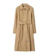 Burberry Long Gabardine Car Coat In Neutrals
