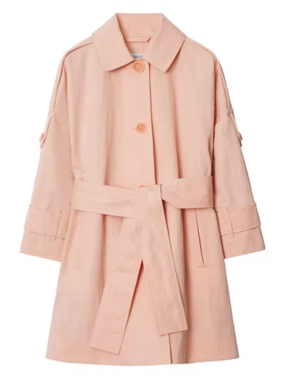 Burberry Kids' Cotton Car Coat In Pink